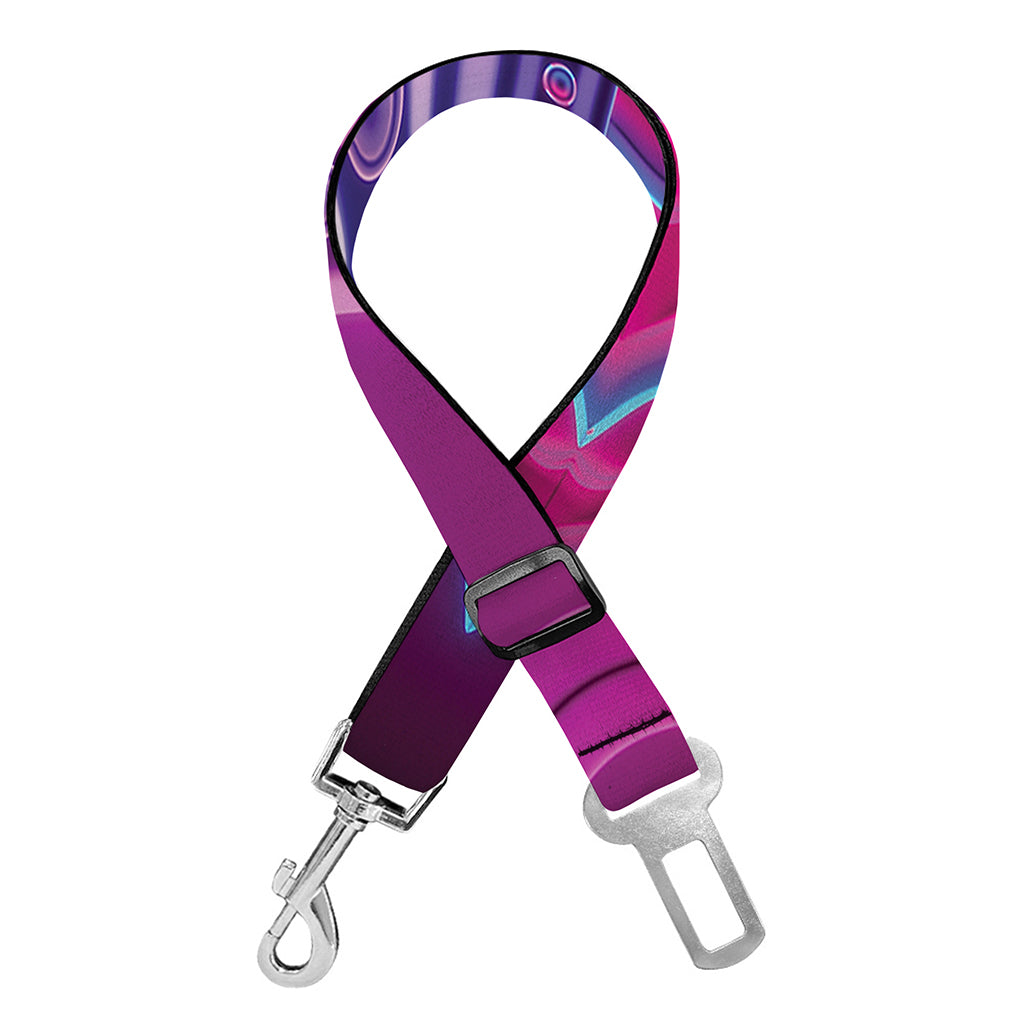Purple And Teal Om Mandala Print Dog Seat Belt