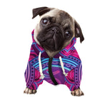 Purple And Teal Om Mandala Print Dog Zip Up Hoodie