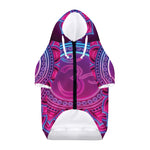 Purple And Teal Om Mandala Print Dog Zip Up Hoodie