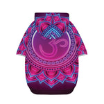 Purple And Teal Om Mandala Print Dog Zip Up Hoodie