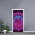 Purple And Teal Om Mandala Print Door Sticker