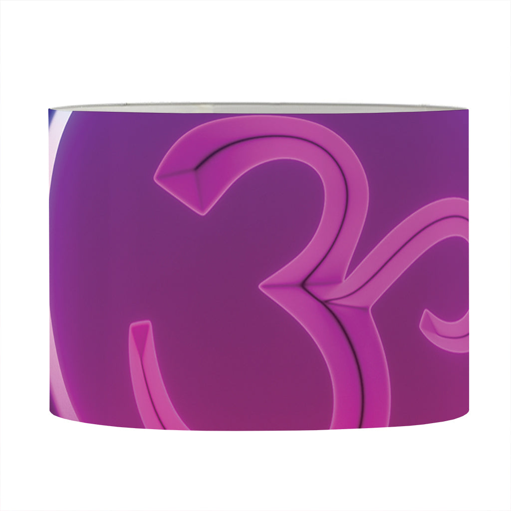 Purple And Teal Om Mandala Print Drum Lamp Shade