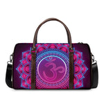 Purple And Teal Om Mandala Print Duffle Bag