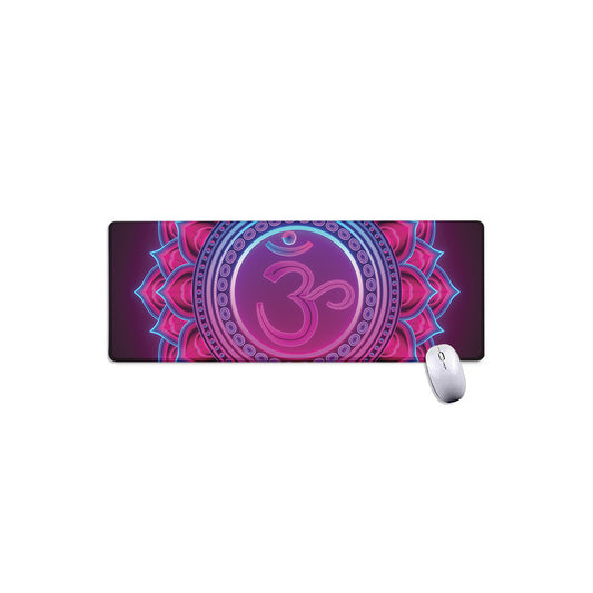Purple And Teal Om Mandala Print Extended Mouse Pad