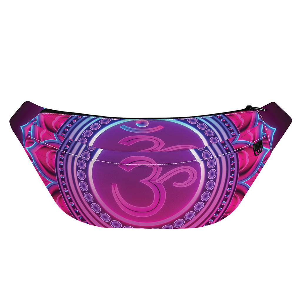 Purple And Teal Om Mandala Print Fanny Pack