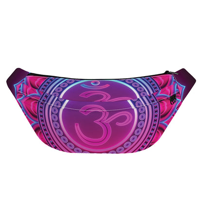Purple And Teal Om Mandala Print Fanny Pack