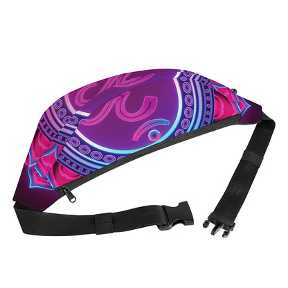 Purple And Teal Om Mandala Print Fanny Pack