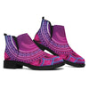 Purple And Teal Om Mandala Print Flat Ankle Boots