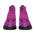 Purple And Teal Om Mandala Print Flat Ankle Boots