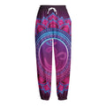 Purple And Teal Om Mandala Print Fleece Lined Knit Pants