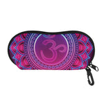 Purple And Teal Om Mandala Print Glasses Case