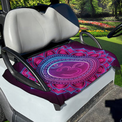 Purple And Teal Om Mandala Print Golf Cart Seat Cover