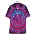 Purple And Teal Om Mandala Print Hawaiian Shirt