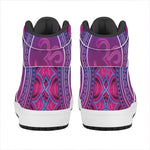 Purple And Teal Om Mandala Print High Top Leather Sneakers