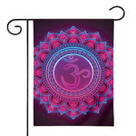 Purple And Teal Om Mandala Print House Flag