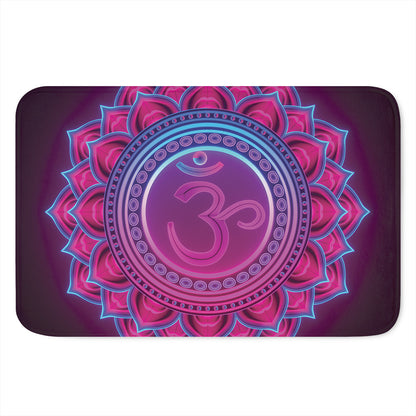 Purple And Teal Om Mandala Print Indoor Door Mat