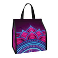 Purple And Teal Om Mandala Print Insulated Lunch Tote