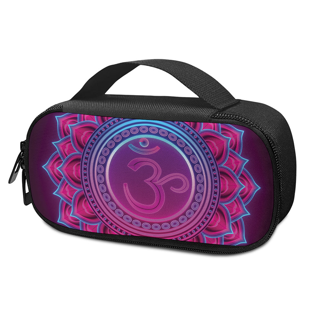 Purple And Teal Om Mandala Print Insulin Cooler Travel Case