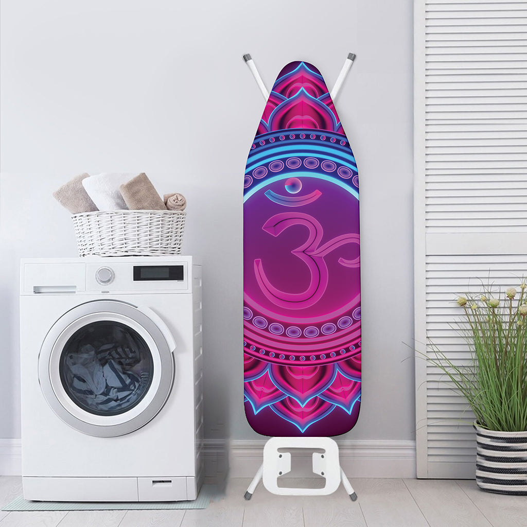 Purple And Teal Om Mandala Print Ironing Board Cover