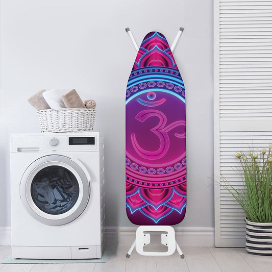 Purple And Teal Om Mandala Print Ironing Board Cover