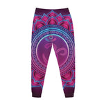 Purple And Teal Om Mandala Print Jogger Pants