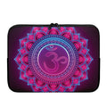 Purple And Teal Om Mandala Print Laptop Sleeve
