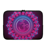 Purple And Teal Om Mandala Print Laptop Sleeve