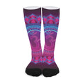 Purple And Teal Om Mandala Print Long Socks