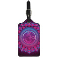 Purple And Teal Om Mandala Print Luggage Tag