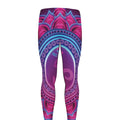 Purple And Teal Om Mandala Print Men's Leggings