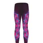 Purple And Teal Om Mandala Print Men's leggings