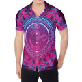 Purple And Teal Om Mandala Print Men's Shirt