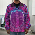 Purple And Teal Om Mandala Print Men's Shirt Jacket