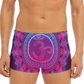 Purple And Teal Om Mandala Print Men's Short Boxer Briefs