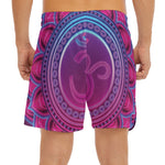 Purple And Teal Om Mandala Print Men's Split Running Shorts