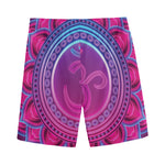 Purple And Teal Om Mandala Print Men's Sports Shorts