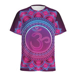 Purple And Teal Om Mandala Print Men's Sports T-Shirt