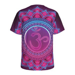 Purple And Teal Om Mandala Print Men's Sports T-Shirt