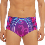 Purple And Teal Om Mandala Print Men's Triangle Swim Briefs