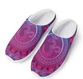 Purple And Teal Om Mandala Print Mesh Casual Shoes
