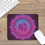 Purple And Teal Om Mandala Print Mouse Pad