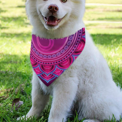 Purple And Teal Om Mandala Print Over The Collar Dog Bandana