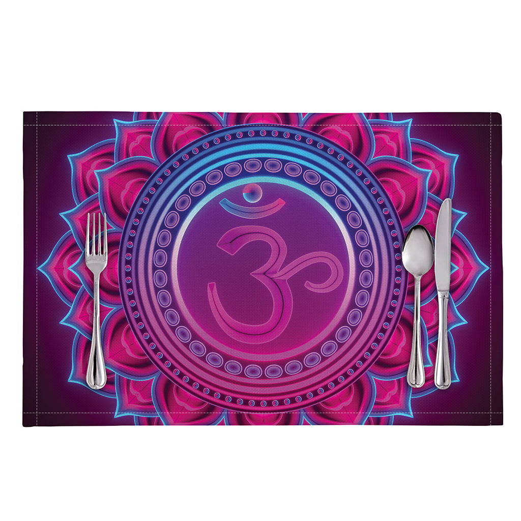 Purple And Teal Om Mandala Print Placemat