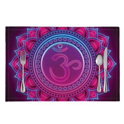 Purple And Teal Om Mandala Print Placemat