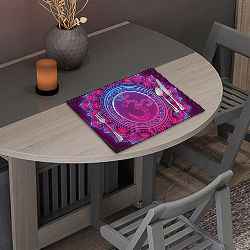 Purple And Teal Om Mandala Print Placemat