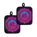 Purple And Teal Om Mandala Print Pot Holders