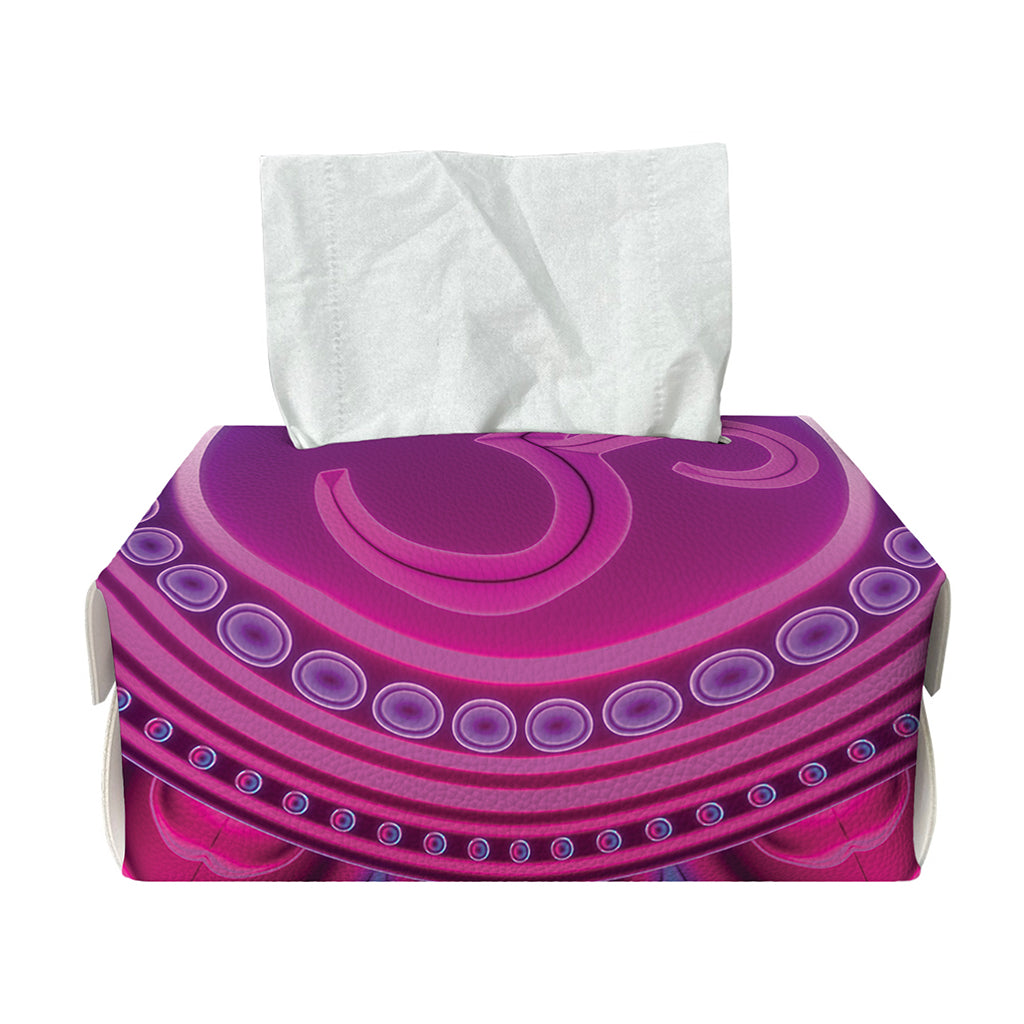 Purple And Teal Om Mandala Print Rectangle Tissue Box Cover