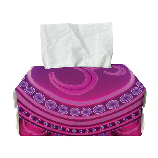 Purple And Teal Om Mandala Print Rectangle Tissue Box Cover