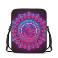 Purple And Teal Om Mandala Print Rectangular Crossbody Bag