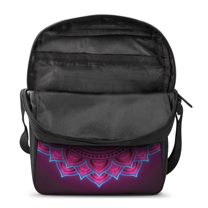 Purple And Teal Om Mandala Print Rectangular Crossbody Bag